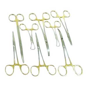 Juego de 17 Piezas de Instrumentos Quirúrgicos Ortopédicos con Mango Dorado, Herramientas Quirúrgicas de Acero para Operaciones Veterinarias en Caballos - Product Image 6