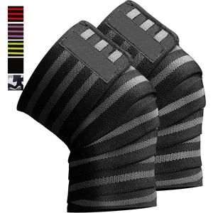 Gros Haltérophilie Genou Wraps (Paire) De Compression et Élastique Soutien Pour salle de Musculation et Puissance De Levage Genou Wraps 90 pouces - Product Image 1