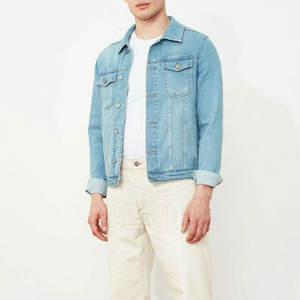 Nouvelle veste en jean tendance pour homme, 100% coton, écologique, respirante, décontractée, avec logo personnalisé sur le devant, pour la vente en ligne - Product Image 4