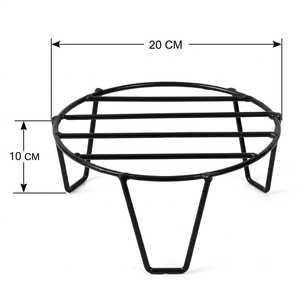 Modern Iron Planter <b>Stand</b> Powder Coated Black Round Rust Resistant Lightweight <b>Large</b> for Indoor Garden - Product Image 4