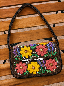 Wholesale Handcrafted Embroidery Beaded Floral Shoulder Bag Eco-Friendly Lightweight Durable Customizable <b>Crossbody</b> <b>Purse</b> for - Product Image 4