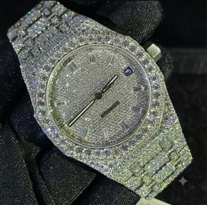 Reloj Mecánico Automático para Hombre con Diamantes, Caja Redonda de 40 mm, Correa de Acero Inoxidable, Cierre Desplegable, Estilo Lujoso - Product Image 1