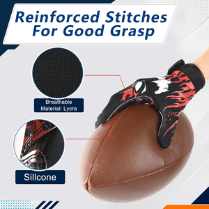 Gants de football américain haut de gamme pour receveurs, paume en silicone adhérent, couleur personnalisée, logo personnalisé, légers - Product Image 3
