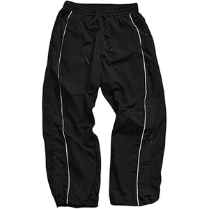 Custom Men's Canvas Track Pants Lightweight Loose Fit Colorblock Pattern Custom Piping Design <b>Hip</b> Hop Style High Street Sports - Product Image 1