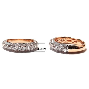 Hồng Kông Bán Buôn Chất Lượng Tốt <span class=keywords><strong>3</strong></span> Hàng <span class=keywords><strong>Micro</strong></span> <span class=keywords><strong>Pave</strong></span> 18K Rose Gold Bất Kim Cương Tốt Đồ Trang Sức Cưới Ban Nhạc Nhẫn Cho Vài Bộ - Product Image 2