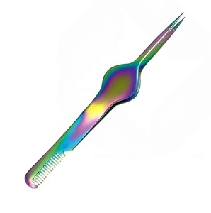Pinzas para Cejas de Acero Inoxidable, Color Negro, Set de Recortador de Pestañas, Tijeras Duraderas de 10 mm con Punta Suave, Tipo Belleza - Product Image 1