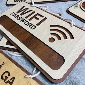 Letrero de Madera Rústico Personalizado con Wifi, Tablero de Visualización de Contraseña de Red, Decoración de Pared para el Hogar, Cafetería u Oficina - Product Image 5