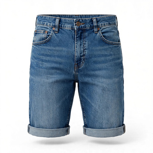 Pantalones Cortos Bermuda de Mezclilla Lavada para Hombre, Cintura Media, Cierre de Cremallera, Bolsillos Casuales, Tejido de Algodón/Spandex, Secado Rápido, Ecológicos - Product Image 4