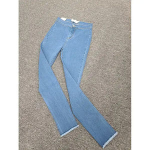 กางเกงยีนส์ทรงตรงขาบานเอวสูงสำหรับผู้หญิง ทรงสลิมและขากว้าง ผ้ายีนส์ฟอกสี กางเกงผู้หญิง - Product Image 2