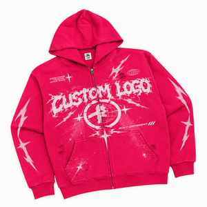 Sudadera con capucha y cremallera para hombre, de algodón, estilo vintage, con estampado de lavado ácido, extragrande, forrada, cortavientos, corta, estilo streetwear - Product Image 5