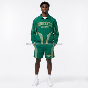 Ensemble coupe-vent personnalisé avec logo pour homme, ensemble coupe-vent en nylon léger, imperméable, veste et pantalon de jogging, vêtements de sport pour homme - Product Image 1