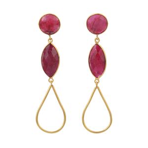 Pendientes de moda Rubi teñidos naturales de diseño único más vendidos con joyería de plata de ley 925 - Product Image 4