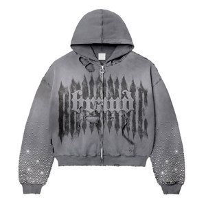 เสื้อฮู้ดดี้ผู้ชายไซส์ใหญ่ ซิปหน้า พิมพ์ลายตัวอักษร สไตล์สตรีทแวร์ ผ้าฝ้ายเฟรนช์เทอร์รี่ ทรงปกติ ใส่สบายๆ สำหรับฤดูใบไม้ร่วง - Product Image 2