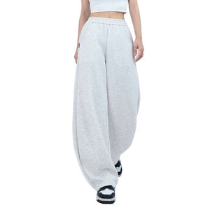 Pantalones Deportivos Wearpex para Mujer, Blancos, Corte Medio Acampanado, Ajuste Regular, con Cordón, Bolsillos, Estilo Urbano, 100% Algodón - Product Image 1