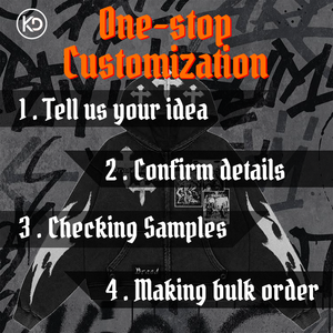 Streetwear personnalisé Kodo French Terry avec strass délavés 400Gsm 420Gsm Hoodies Herren Sweats à capuche épais pour hommes avec capuche - Product Image 2