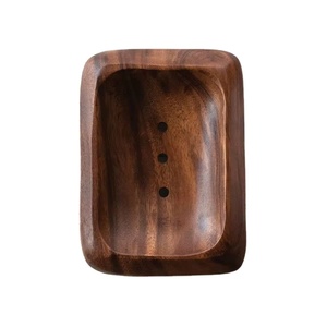 Solid Wood Soap Holder Dark Brown Rectangle Shape Wooden bar Dish for Castile Rack Available at Cheap Price - Product Image 1