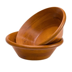 Handmade Wooden Bowls Natural Wood Grain Round Serving Bowls Minimalist Crafted For Home Use - Product Image 2