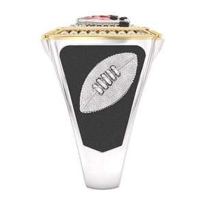 Anillo de cóctel de diamantes de fútbol americano para hombre, oro de 14 quilates con engaste pavé, joyería de lujo - Product Image 2