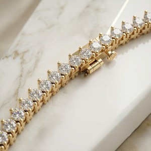 Collar de tenis con diamantes redondos de 11.50 quilates con engaste de puntas - Product Image 2