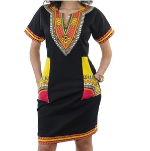 Breathable Dashiki African Print Bodycon <b>Dress</b> High Neck Sleeveless Midi Fitted Digital Printed Style <b>Summer</b> Party Wear <b>Dresses</b> - Product Image 4