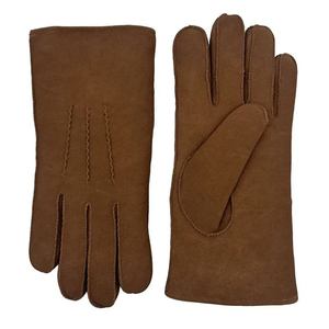 Gants d'hiver en peau de mouton pour femmes, avec revers en fausse fourrure, thermiques, longueur poignet, usage décontracté, compatibles écran tactile, détection de pointe, en laine/acrylique - Product Image 5