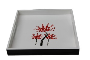 Bandeja de madera ecológica Hathai con laca madre perla personalizada directa de fábrica al por mayor para decoración del hogar - Product Image 4