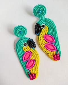 Pendientes de moda con cuentas de vidrio y diseño de piña para mujer - Product Image 5