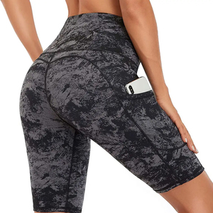 Shorts Deportivos de Cintura Alta para Mujer, Talla Grande, con Bolsillo, Transpirables y que Absorben la Humedad, para Entrenamiento y Yoga - Product Image 1