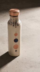 Premium Ayurvedic Enamel Painted Copper <b>Water</b> <b>Bottle</b> Artistic Celestial Circles Design Leakproof <b>Metal</b> Sports <b>Bottle</b> Manufacture - Product Image 2