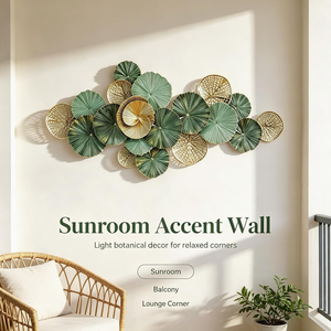 3D Lotus <b>Leaf</b> Metal <b>Wall</b> Art Handmade Botanical <b>Wall</b> <b>Decor</b> for Living Room Bedroom Entryway Indoor Outdoor Modern Home Accent - Product Image 5