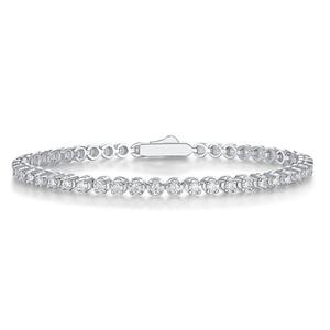 Pulsera de Moissanita con Corte Brillante Redondo, Engaste de Diamantes en Canal, Joyería Clásica para Uso Diario - Product Image 1
