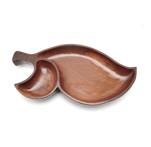 Plateau de service tendance en bois pour chips et trempettes, élégant plateau à collation en bois d'acacia avec bol séparé pour les trempettes, dernière nouveauté - Product Image 2