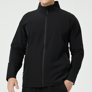 Hot Selling Autumn Four Solid Color Zipper Pocket 90% Nylon 10% Spandex Stand Collar Custom Windbreaker <b>Jacket</b> <b>Men</b> - Product Image 3