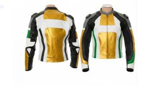 Chaqueta de Motocicleta Premium Blanca Dorada para Hombre, Talla Grande, Transpirable y de Secado Rápido - Product Image 1