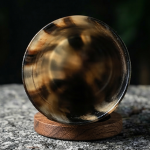 Verre à eau en corne de buffle éco-responsable fait main avec base en bois, finition polie de qualité supérieure, par REHMAN CRAFT - Product Image 5
