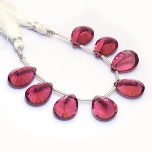 AAA+ Rhodolite 12x16mm Pear Glass Concave <b>Beads</b> Natural Rhodolite Garnet Hydro Quartz Gemstone Faceted Cut <b>Stone</b> <b>Beads</b> Jewelry - Product Image 5