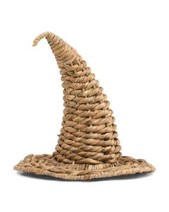 Sombrero de Bruja de Jacinto de Agua Natural - Decoración Rústica Tejida para Mesa de Fiesta de Halloween y Accesorios - Product Image 3