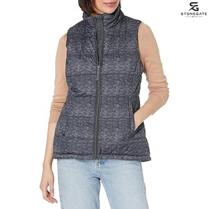 Wholesale Plus Size <b>Women's</b> Puffer <b>Vest</b> Warm Padding Nylon Sleeveless <b>Down</b> Jacket Custom Logo Plus Cotton Comfortable Fit Solid - Product Image 2