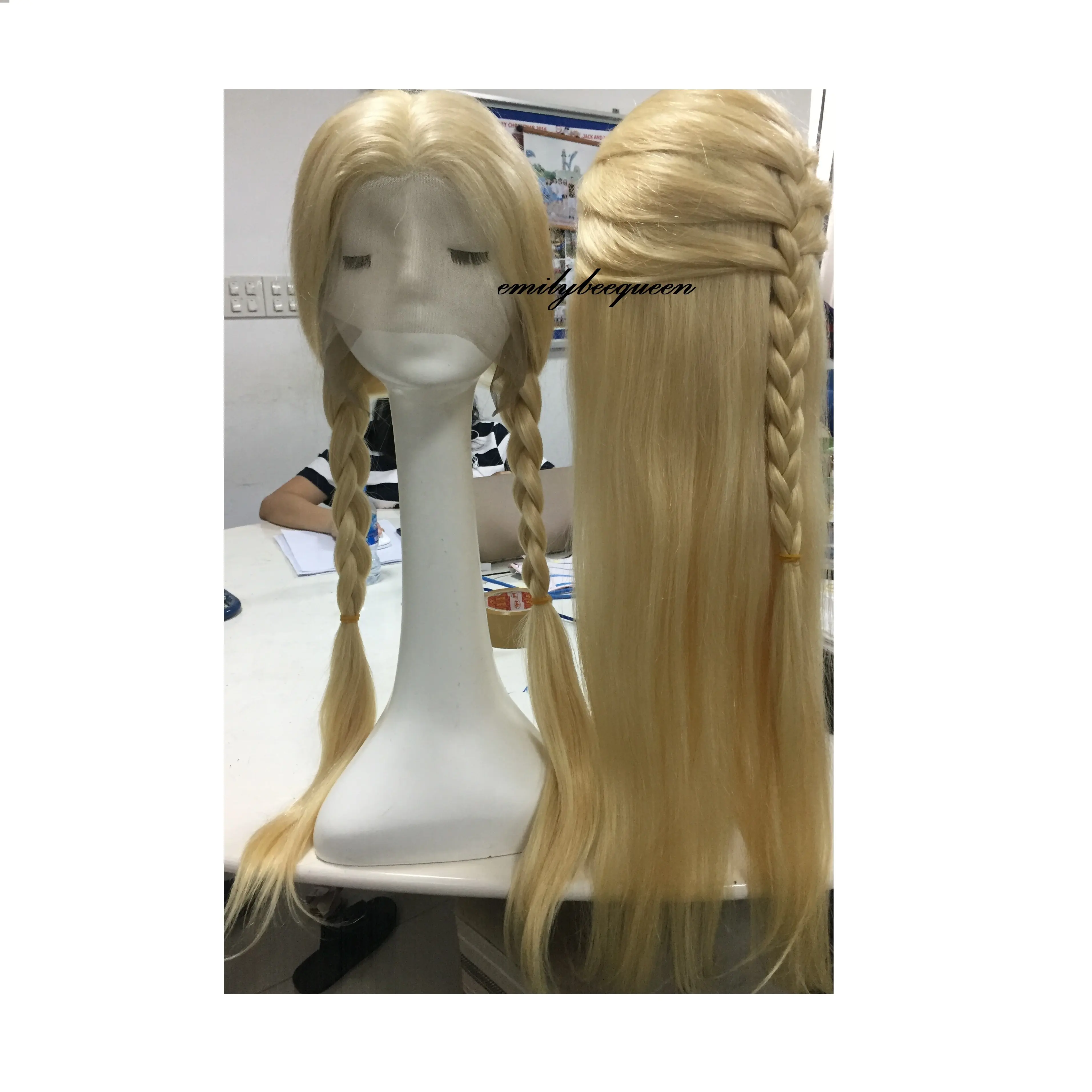 Peluca de cabello humano transparente y HD para mujer, postizo de encaje completo de 24 pulgadas, color rubio #613, pelo alineación con cutícula completa de LUXSHINEHAIR