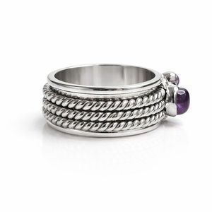 925 Sterling Silver Natural Amethyst <b>Spinner</b> <b>Ring</b> Anxiety <b>Ring</b> Handmade <b>Ring</b> Beautiful Stone <b>Ring</b> - Product Image 4