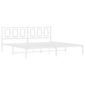 Cadre de lit complet en acier blanc moderne, lit en métal rectangulaire moderne - Product Image 2