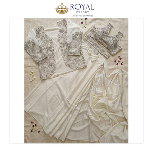 Mejor Precio de Mercado en Oferta Exclusiva: Hermoso Diseño de Seda Chinnon con Bordado para Fiestas y Bodas - Product Image 2