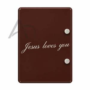 Placa de Pestañas Acrílica Marrón con Logotipo Personalizado Impreso, Placa de Pestañas Sostenible con Imanes, Instrumento de Belleza OEM, Jesús te Ama - Product Image 1