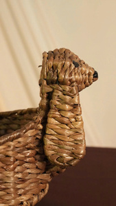 Unique Handmade Rattan Dog Shape <b>Storage</b> <b>Basket</b> <b>Wicker</b> Animal Design Organizer Bin Hamper For Kids Toy Nursery Decor Gift - Product Image 6