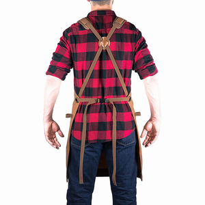 Hot Sale Custom Welder Leather <b>Apron</b> FR <b>Work</b> <b>Apron</b> with Multi-Pockets Cow Split Leather Welder <b>Apron</b> for Men Leather <b>Apron</b> - Product Image 2