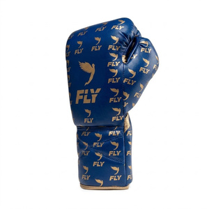 Nouvel ensemble de boxe Fly Boxing en cuir véritable, équipement d'entraînement premium, ensemble de combat bleu et doré pour adultes 2026 - Product Image 3
