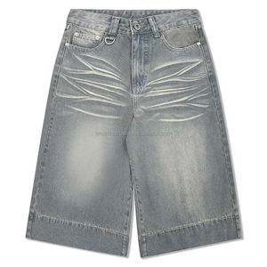 Men's Black Denim Shorts Straight Leg Mid Waist Stonewashed Cotton Casual Summer Wear Summer Cotton Fabric Pockets Topstitch - Product Image 1