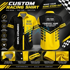 Chemises de course personnalisées respirantes grande taille en coton pour motocyclistes et pilotes automobiles, vêtements de sport pour équipes de course F1 - Product Image 2