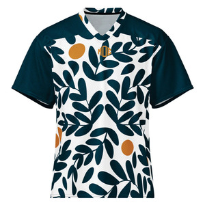 Maillot de football américain tendance personnalisé en maille à col en V, imprimé feuilles, unisexe, respirant en polyester, service OEM en gros - Product Image 6