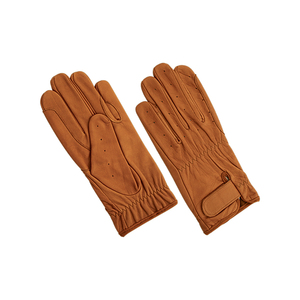 Genuine Leather Horse riding Gloves Handcrafted Breathable <b>Back</b> Equestrian Sportswear Custom logo and pack Brown - Product Image 1